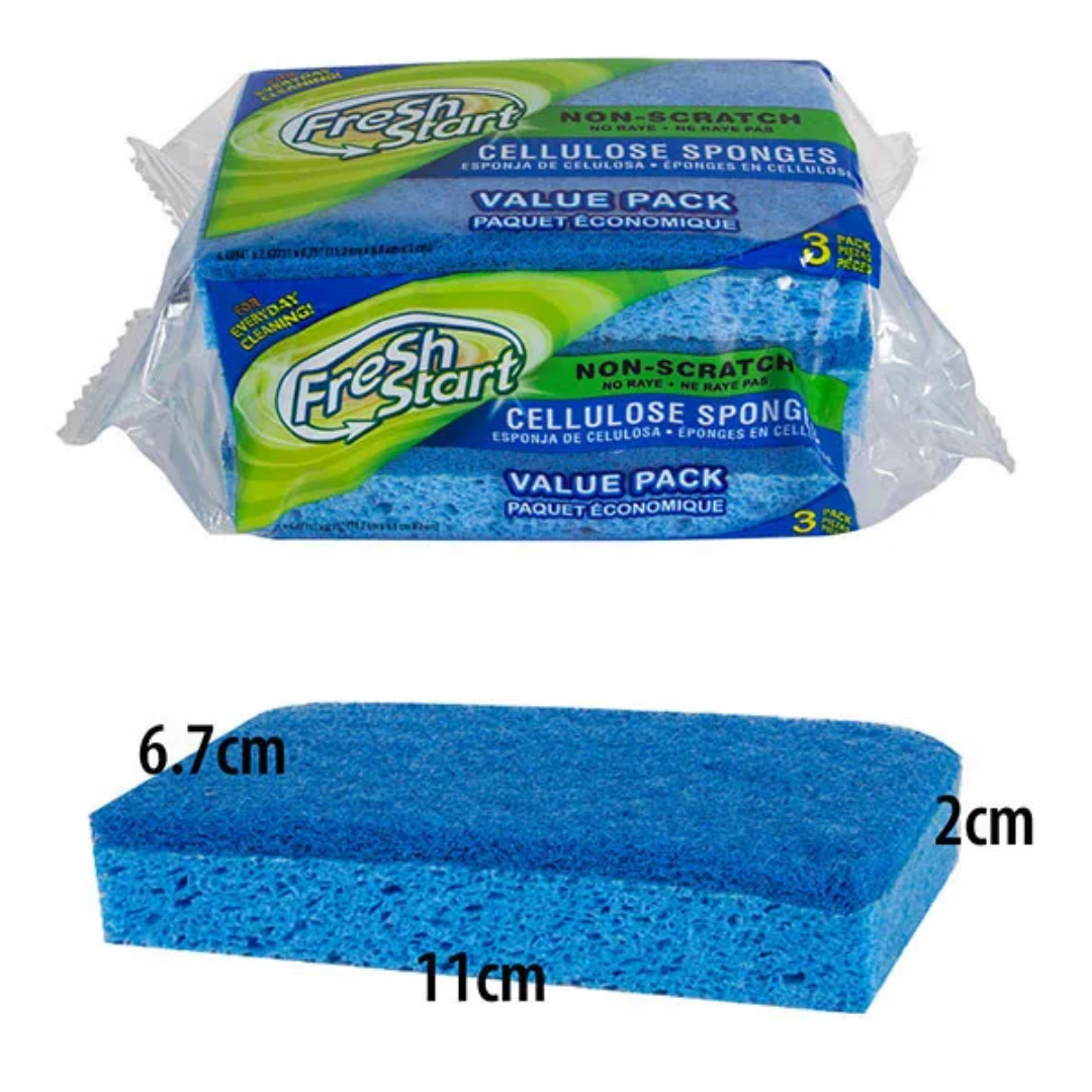 Fresh Start Cellulose Sponge 3 Pk