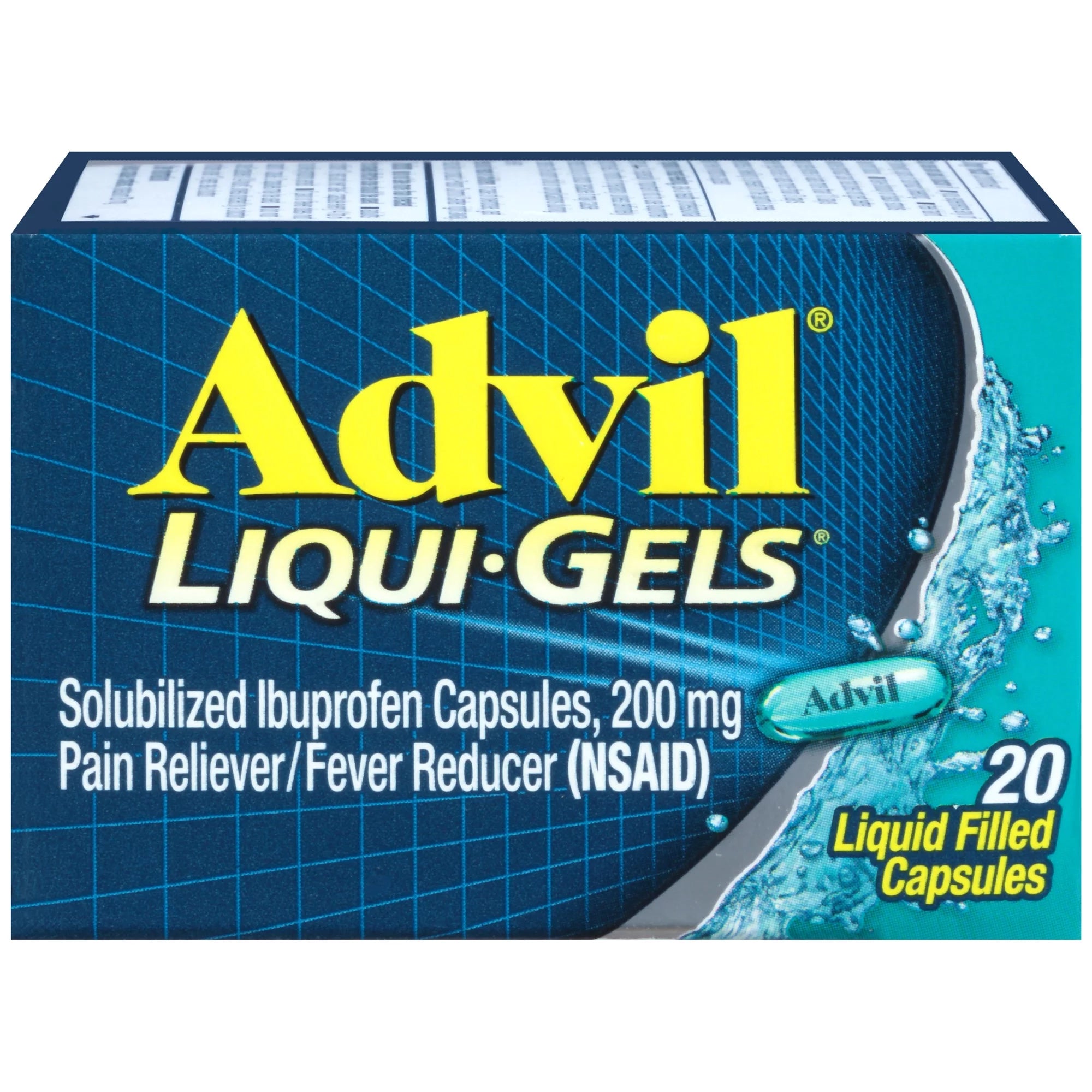 Advil Ibuprofen Pain Relief Liquid Gel Caps 20 Ct