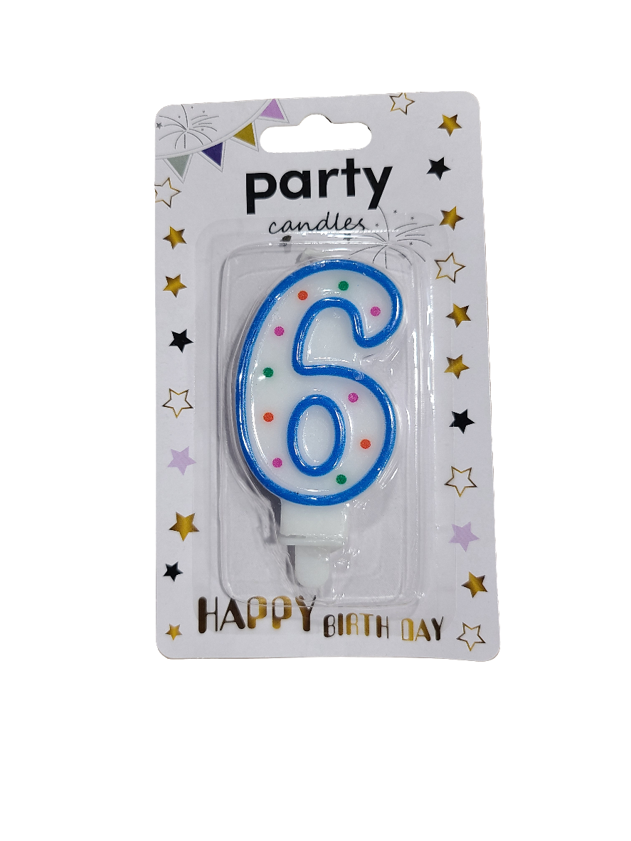 Blue Party Candle # 6