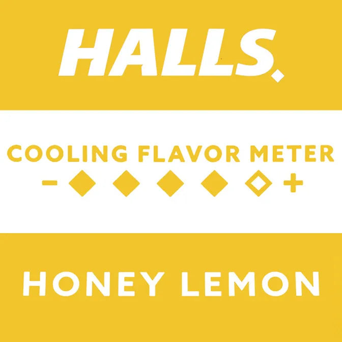 Halls Menthol Cough & Throat Relief Honey Lemon 30 ct